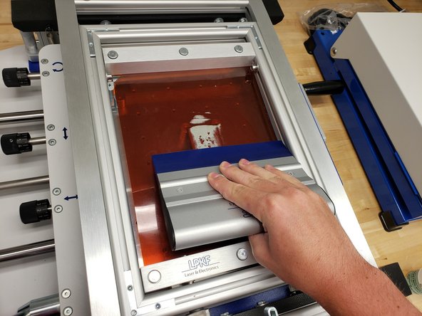 Test the alignment by doing a test run with the clear plastic shield intact.