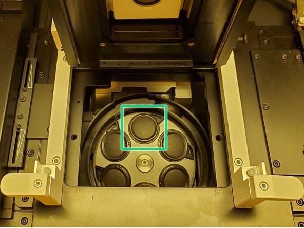 You will place the objective in the 12 o'clock position.