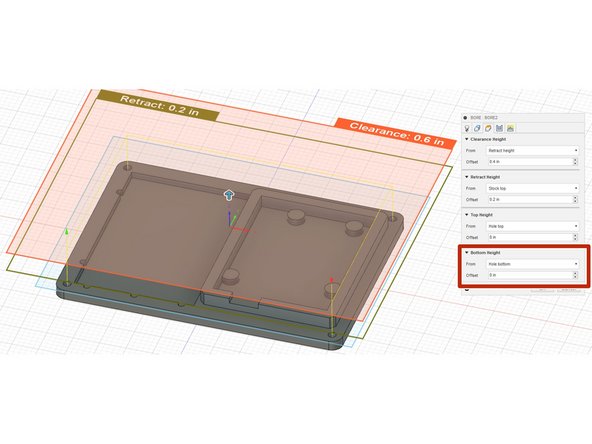Nothing else needs to change, but verify the &quot;bottom height&quot; in the &quot;Heights&quot; tab is set to &quot;Hole Bottom.&quot;