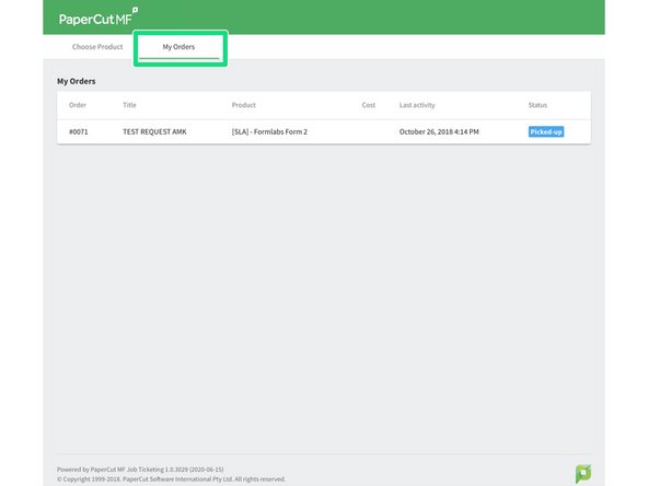 Click the green “Submit” to finalize the request