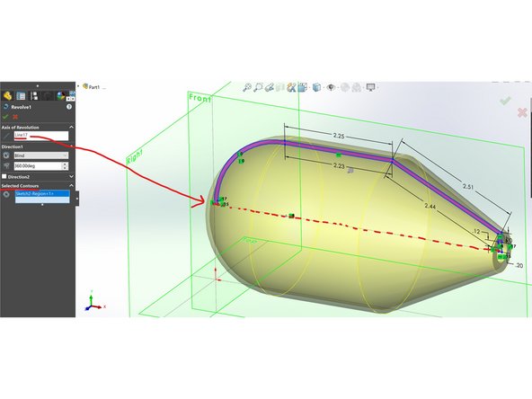 Exit your Sketch. Find the &quot;Revolved boss/base&quot; feature under &quot;Features&quot;.