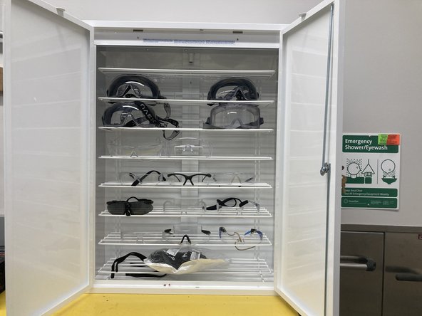 Whenever you are using a machine, we require you to be wearing safety glasses.