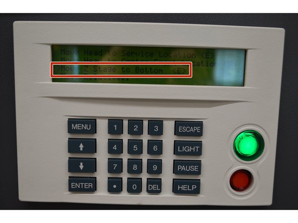 Select Move Z Stage to Bottom