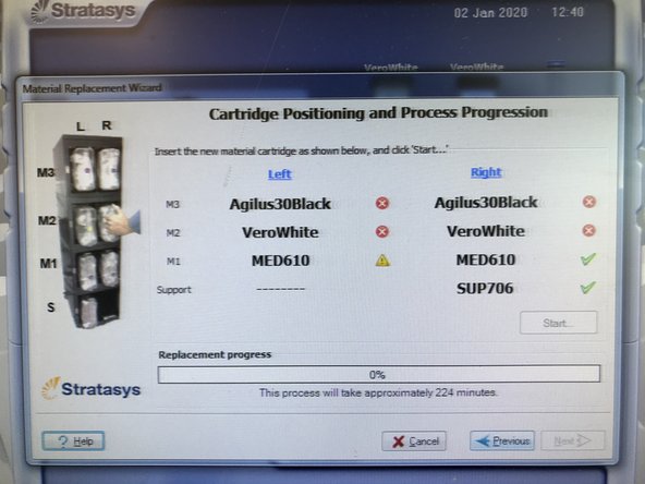 Pull out the materials that are being changed