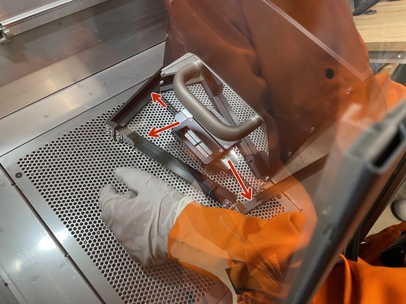 Close the door and start the vacuum