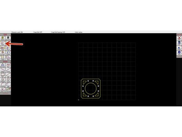 The imported file will often be the wrong size. This can be corrected with the Size tool.