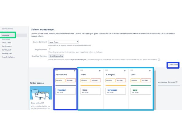 In the new project (in this example Sample Sandbox Project 2) select &quot;Create Board&quot;, then &quot;Create a Kanban Board.&quot; Name the new board using the following format: &quot;PROJECTKEY_board&quot;.