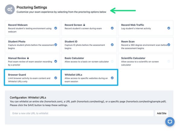 Now configure the proctoring settings for your PrairieLearn exam.