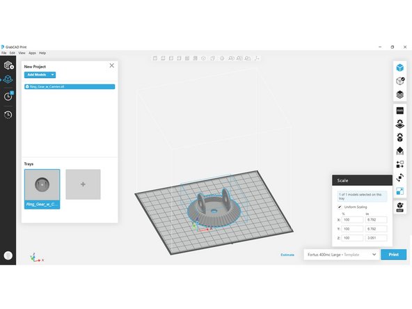 If needed, scale the part by the appropriate factor or to the desired bounding dimensions