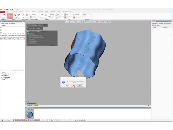 Use the data editing feature to remove the bump