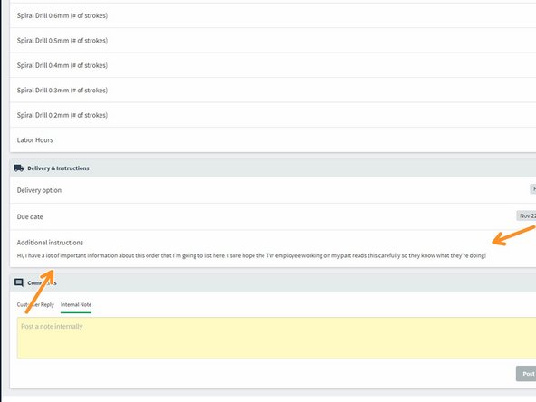 Read all the information in the order carefully and follow up with the customer if you have any questions