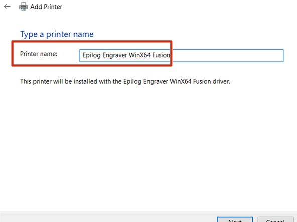 Printer name should auto fill.