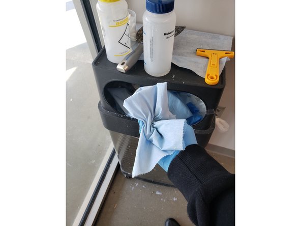 Make sure to clean up your work station and dispose of any other trash you might have.