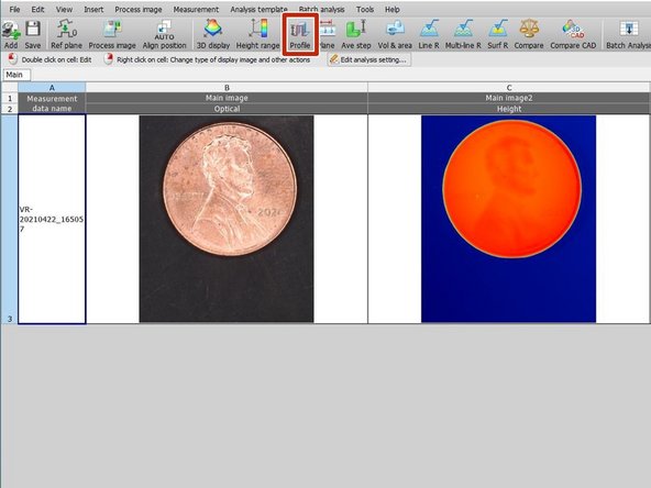 Select Profile from the top toolbox