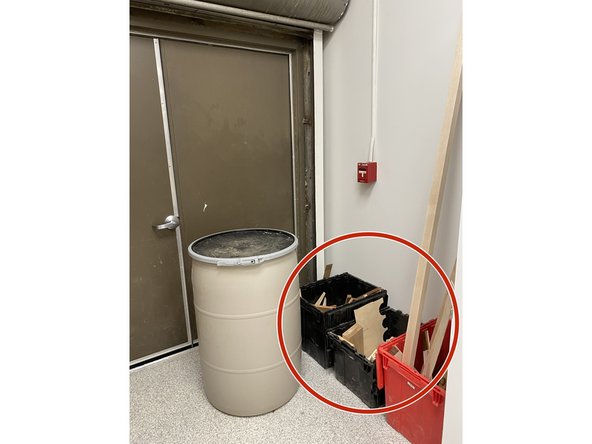 Once the miter saw is off, put it back in the upright position: