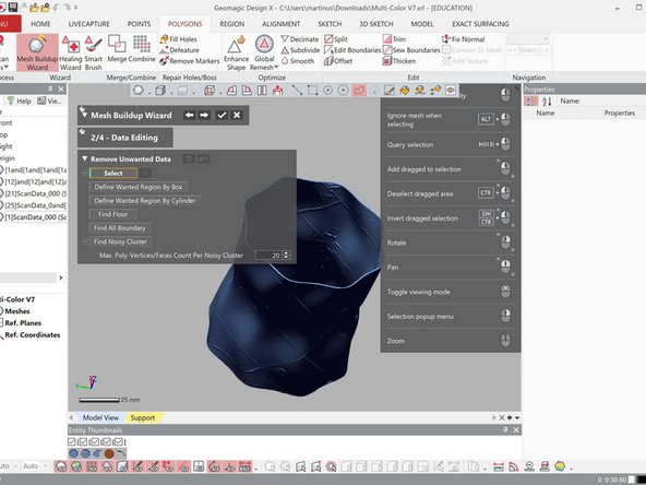 Run the mesh buildup wizard to combine the mesh file