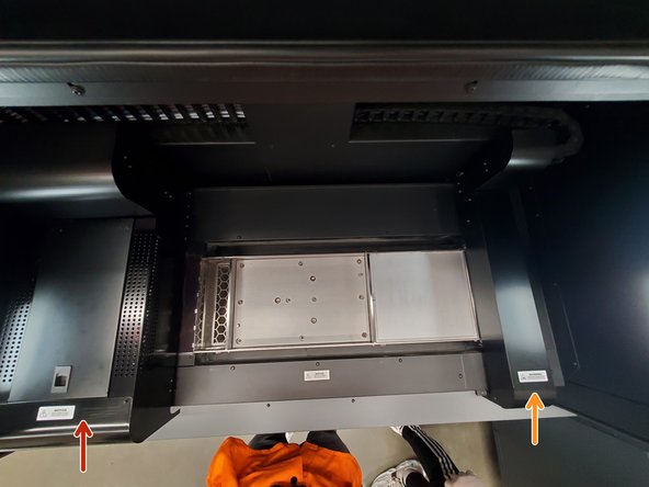 Both carriages inside the printer area are disabled when the printer door is open