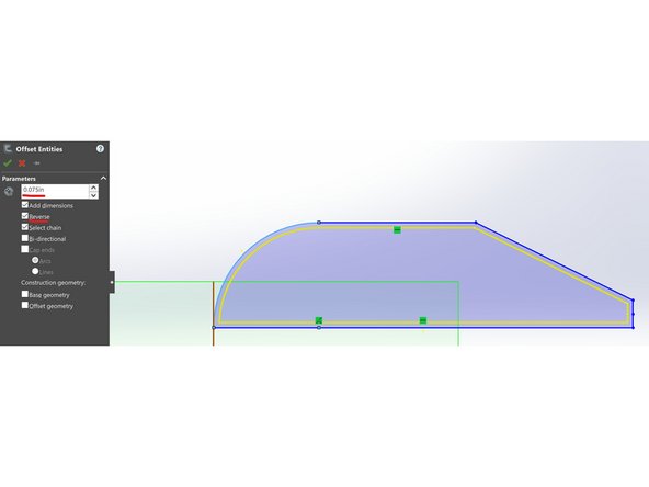 Now it's time to give the walls some thickness. Find the &quot;Offset Entities&quot; tool right next to the Trim Tool we just used.