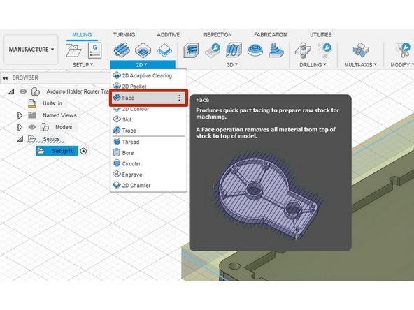 The Face operation will cut-away material to bring the top material down closer to the part.