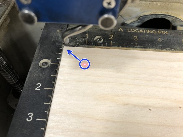 Once you have chosen the starting point of your workpiece, you will need to set that position by pressing the joystick into the control pad.