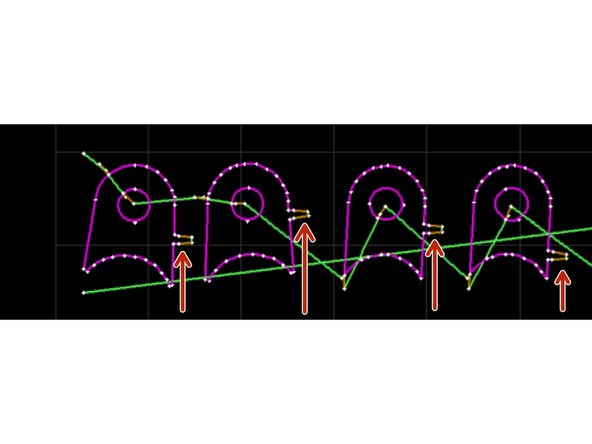 If the parts being cut are small enough to fall between the slats of the waterjet you will need to add tabs to keep them in place