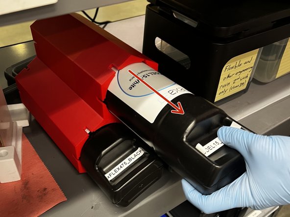 Retrieve the correct resin from the cartridge honeycomb.