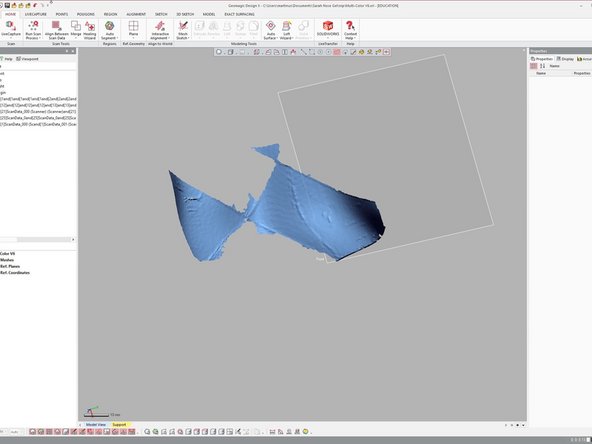 For re-scan, it is better to start using the file before they are combine. If you already perform a parts combine and you use the file for another combine, you will lose accuracy. Remember the file you save at step 9 before you do the part combine. 