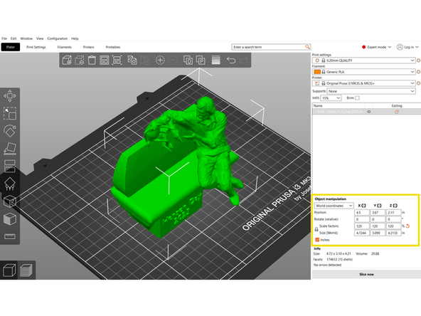 When an object is selected, the Object Manipulation Panel will appear. It provides several input fields for accurate control.