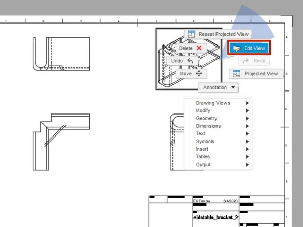 To edit a projected view, right click on the view then select &quot;Edit View&quot;