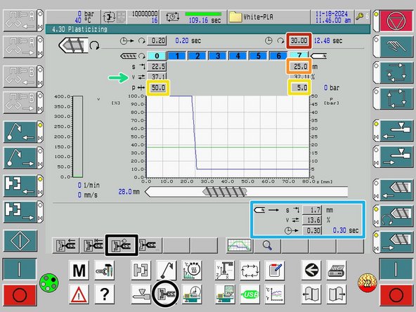 Plasticizing Time Monitor: if the monitoring time expires before plasticizing has been terminated, then fault message appears.