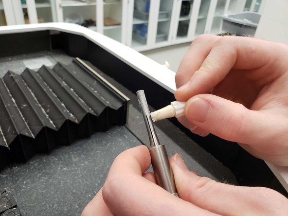 Spread a thin layer all around the collet