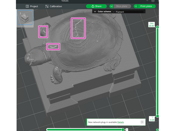 This shows the total mass of filament used