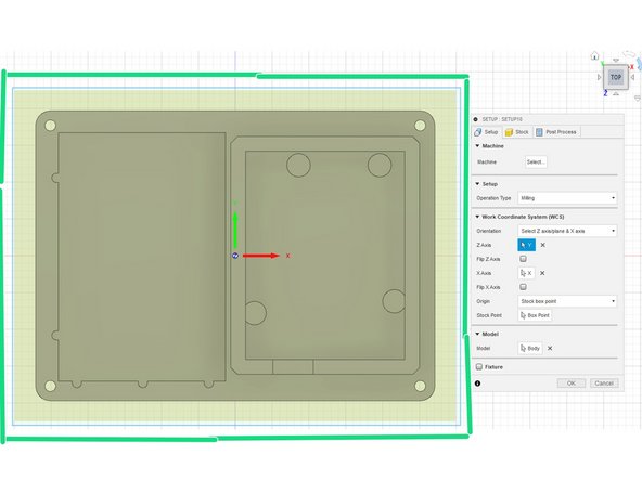 Type in the X and Y dimensions available, or copy 6 x 4.5&quot; For the Z-axis, drop down the menu by &quot;Model Position&quot; and select &quot;Offset from Bottom (-Z).&quot; Then make sure this offset is 0&quot;. My thickness is .75&quot;