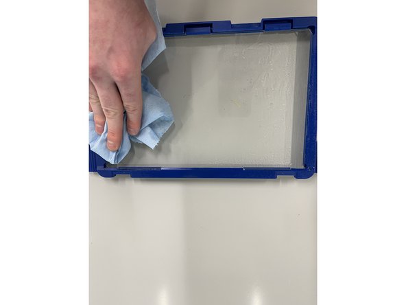 To clean the build plate apply a large amount of water and wipe clean with a paper towel to remove excess glue