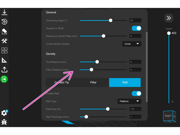 The strength setting will increase the contact area of the supports with the model. This makes the support stronger, but may decrease surface quality.