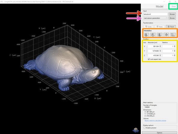 Import a different STL file here, if necessary.