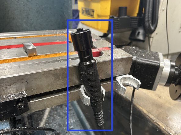 Press TRAKING to begin moving the tool head to the start position and along the projected tool path by turning the wheel at the front of the machine. This mode gives operators manual control over the speed that the tool head has while executing its programmed path.