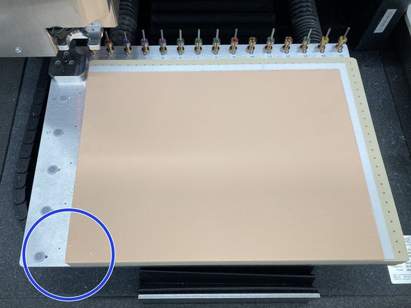 Place board material on the sheet with the bottom left corners lined up