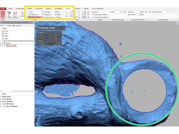 To create contours not easily modeled by basic geometries (e.g. circles or squares) open the &quot;SP Line&quot; tool in the &quot;Sketch&quot; tab