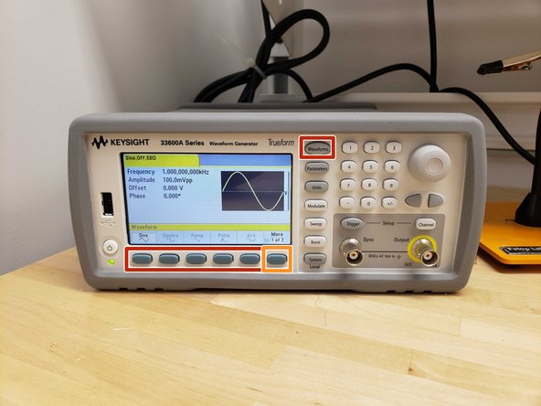 Waveform will let you choose which waveform you want: sine, square, triangle, etc.