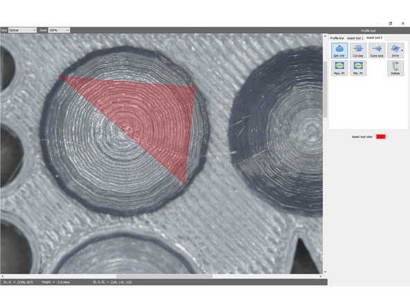 The stereoscopic shape in the specified tetragon being considered as a sphere, create a point element of the point at which the perpendicular line to the reference plane from the center point of the sphere and the reference plane intersect with each other. (huh?)