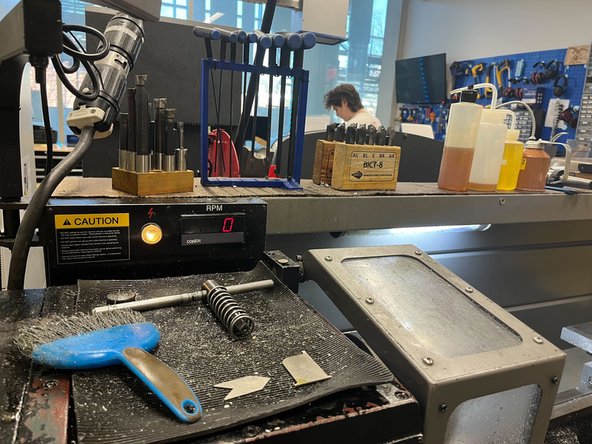 Put away all tools used (including drill bits, calipers, etc.)