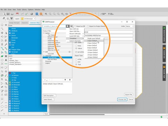 Select Load &gt; Templates &gt; 2 Layer Default