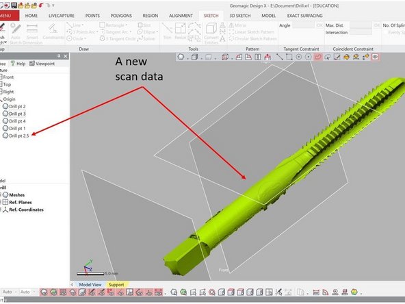 Repeat the alignment process until all of the scan data are well aligned with each other