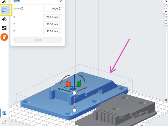 The Bounding Box is the blue box surrounding a part when you click on it in PreForm