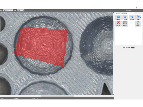 Select 4 points along the sphere/dome that you're trying to create a center point of. The area will highlight as more points are selected, and after 4 are selected, the midpoint will be shown.