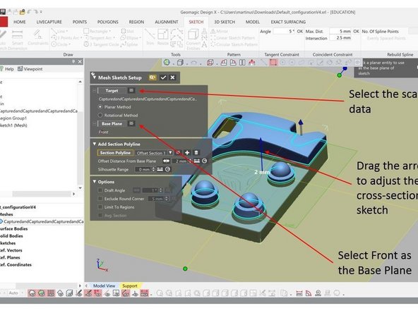 The Mesh Sketch can be found on the top window under Sketch