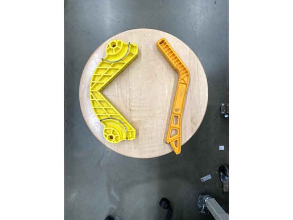 Whenever using the horizontal bandsaw and pushing material through the blade, use a push stick to keep your fingies safe.