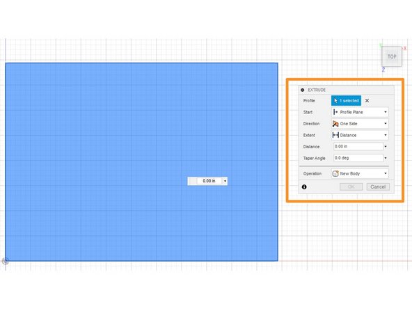 Begin by going to the &quot;solid&quot; tab, and dropping down the &quot;create&quot; button, and select extrude from the option