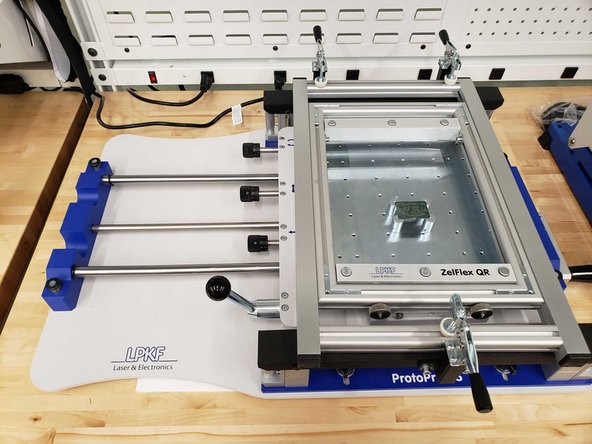 The ProtoPrint is the mount used to spread solder paste on the boards.